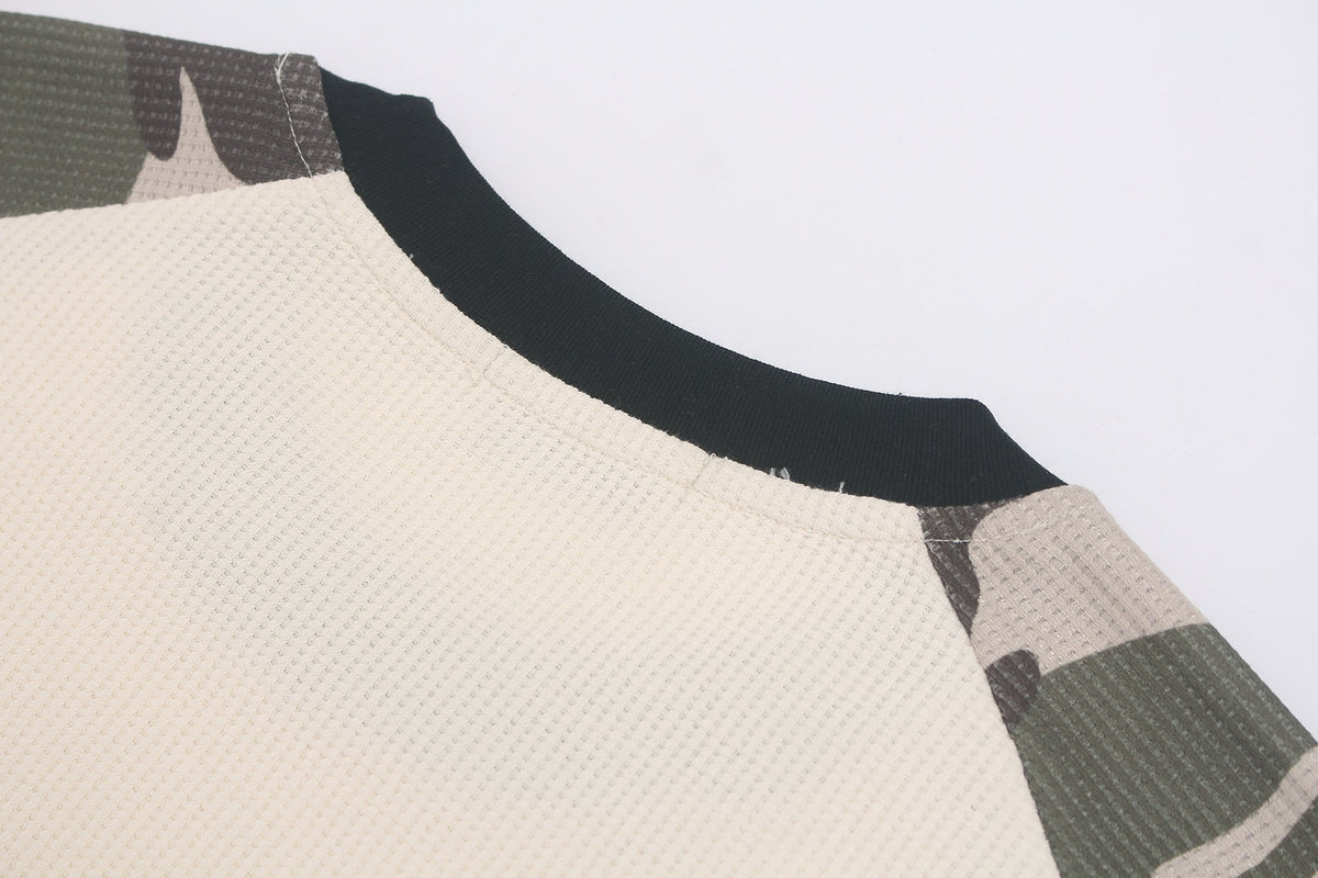 Madxmarx Camo Sleeve Waffle Long Sleeve
