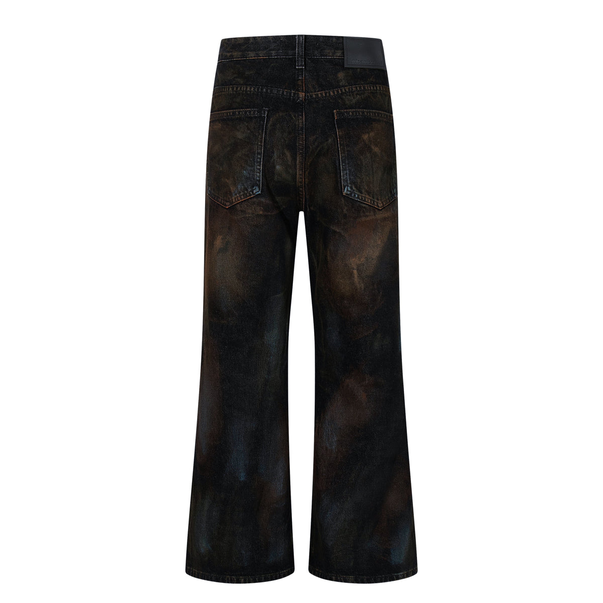 Madxmarx Hand-Painted Washed Wide-Leg Jeans