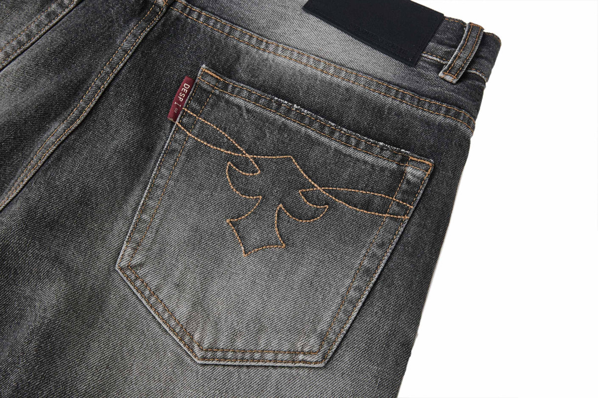 Madxmarx Vintage Faded Wide-Leg Jeans