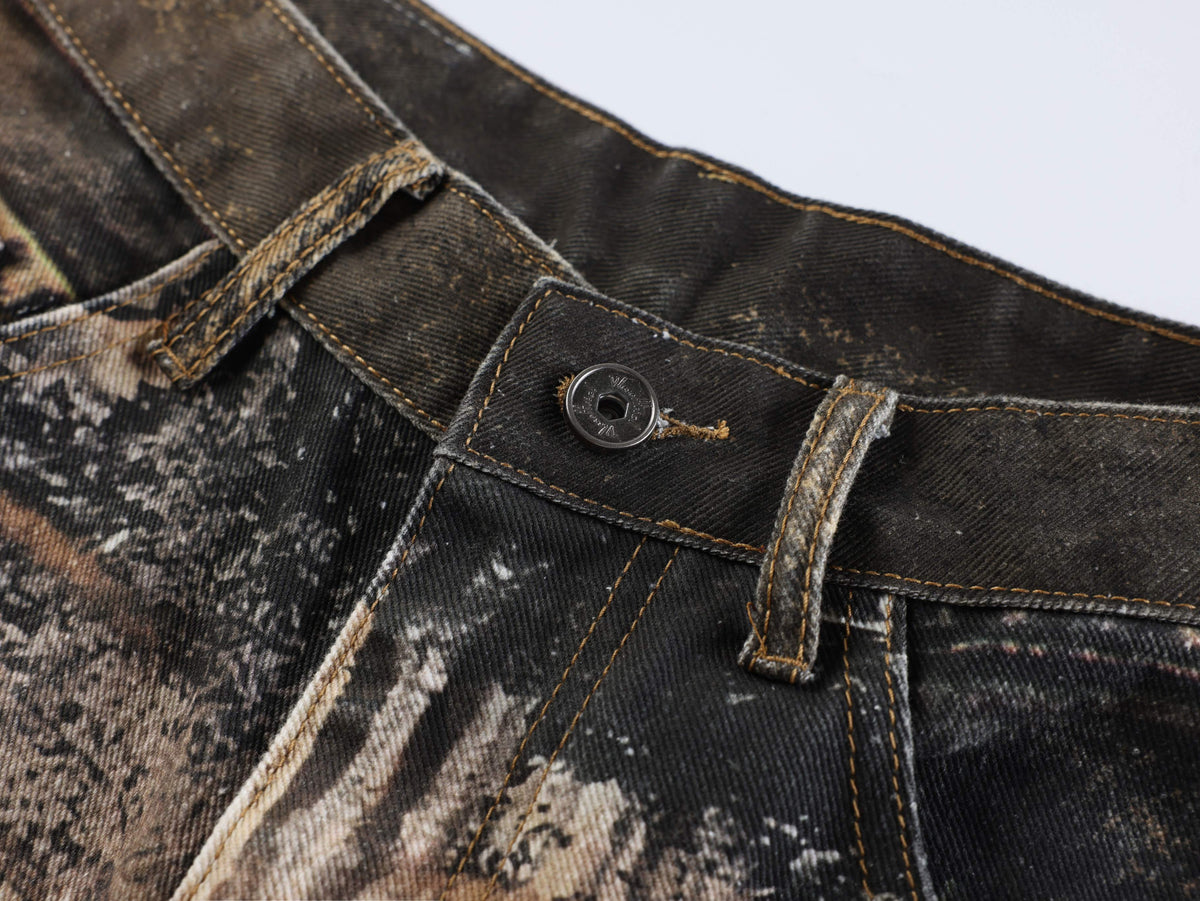 Madxmarx “Jeans tipo globo con estampado salvaje”