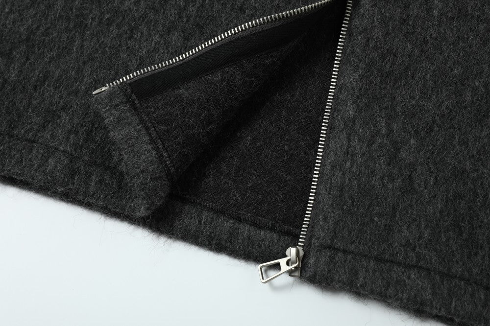 Madxmarx Wool-Blend Zip-Up Hooded Jacket