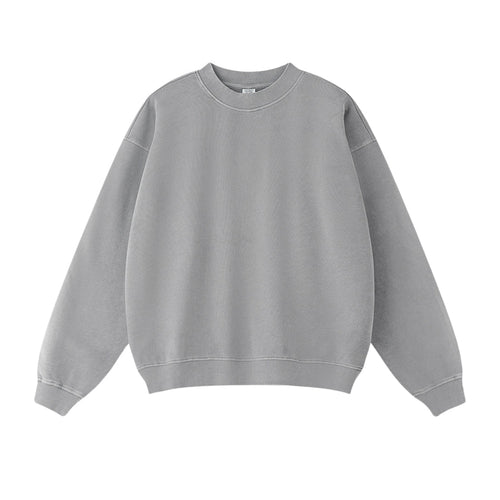 Conjunto de Moletom com Gola Careca e Calça Lavada - cinza / S / principal