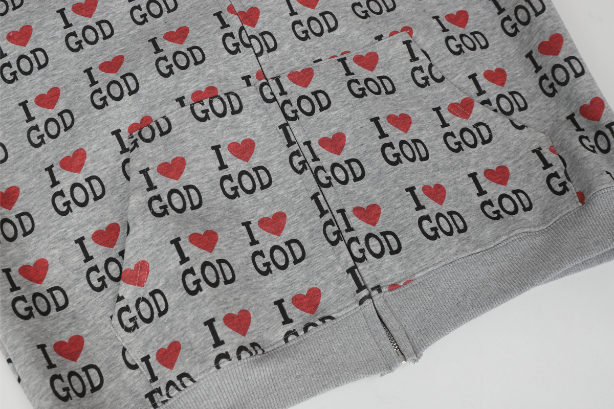 Madxmarx I Love God Zip Hoodie