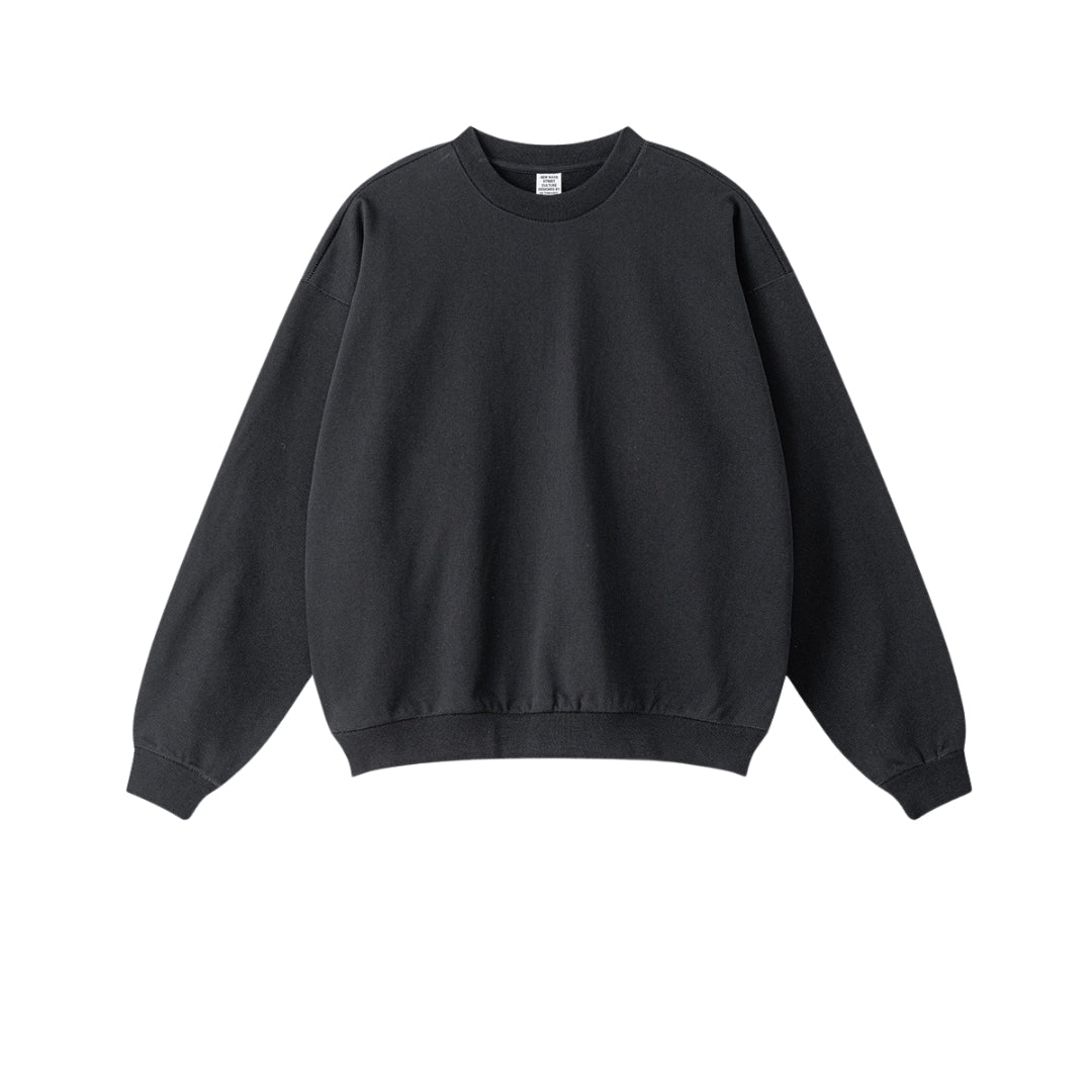 Oversize Heavyweight Basic Round Neck Sweatshirt