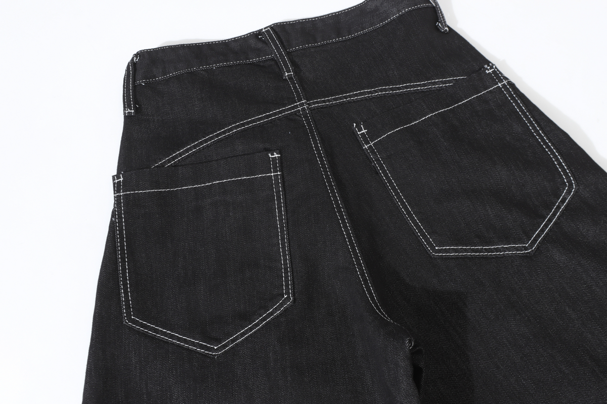 Madxmarx Buckle Detail Wide-Leg Denim Pants