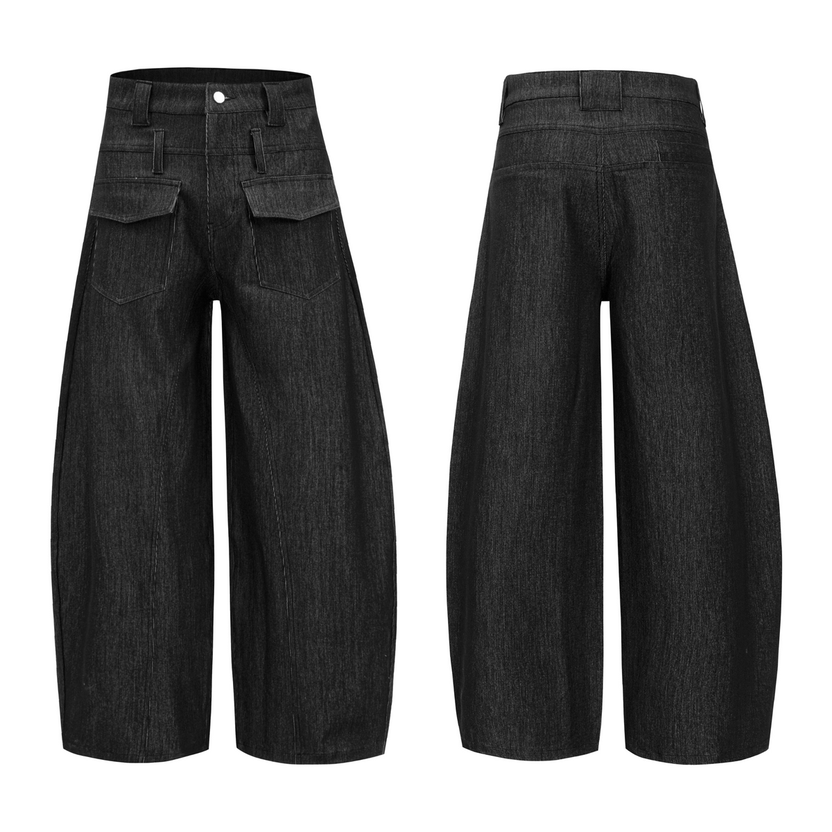 Pantalones de mezclilla utilitarios de pierna ancha Madxmarx
