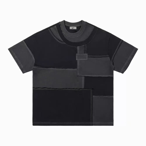 Madxmarx Patchwork Panel Tee - M / Black