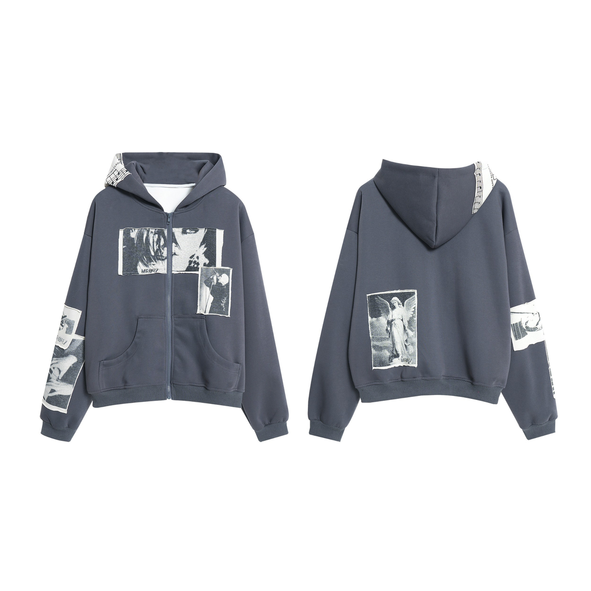 Madxmarx Photo Collage Zip Hoodie