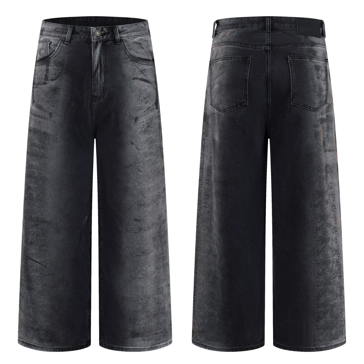 Madxmarx Smoke-Texture Wide-Leg Jeans