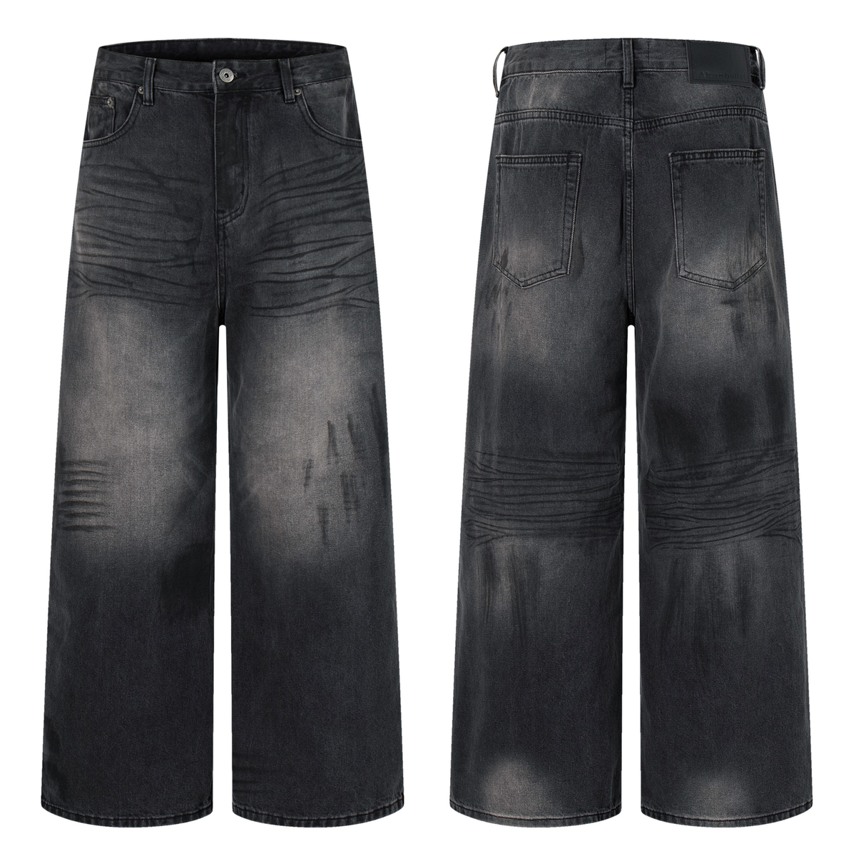 Madxmarx Distressed Fade Wide-Leg Jeans