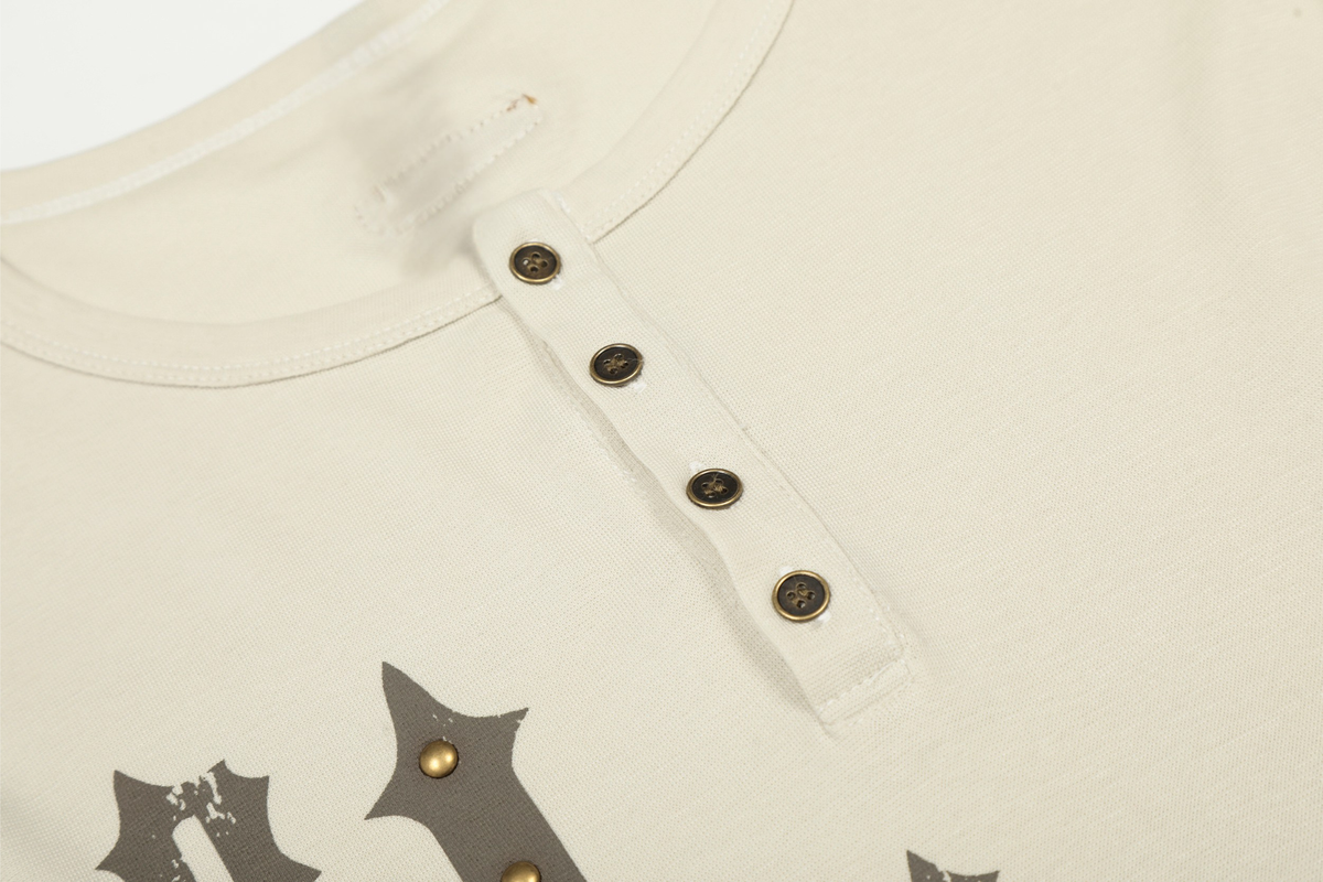 Madxmarx Graphic Long Sleeve Henley Tee