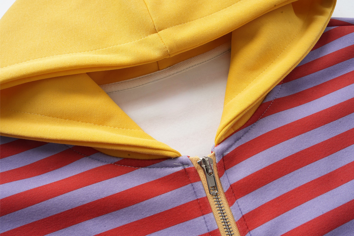 Madxmarx Striped Zip-Up Hoodie