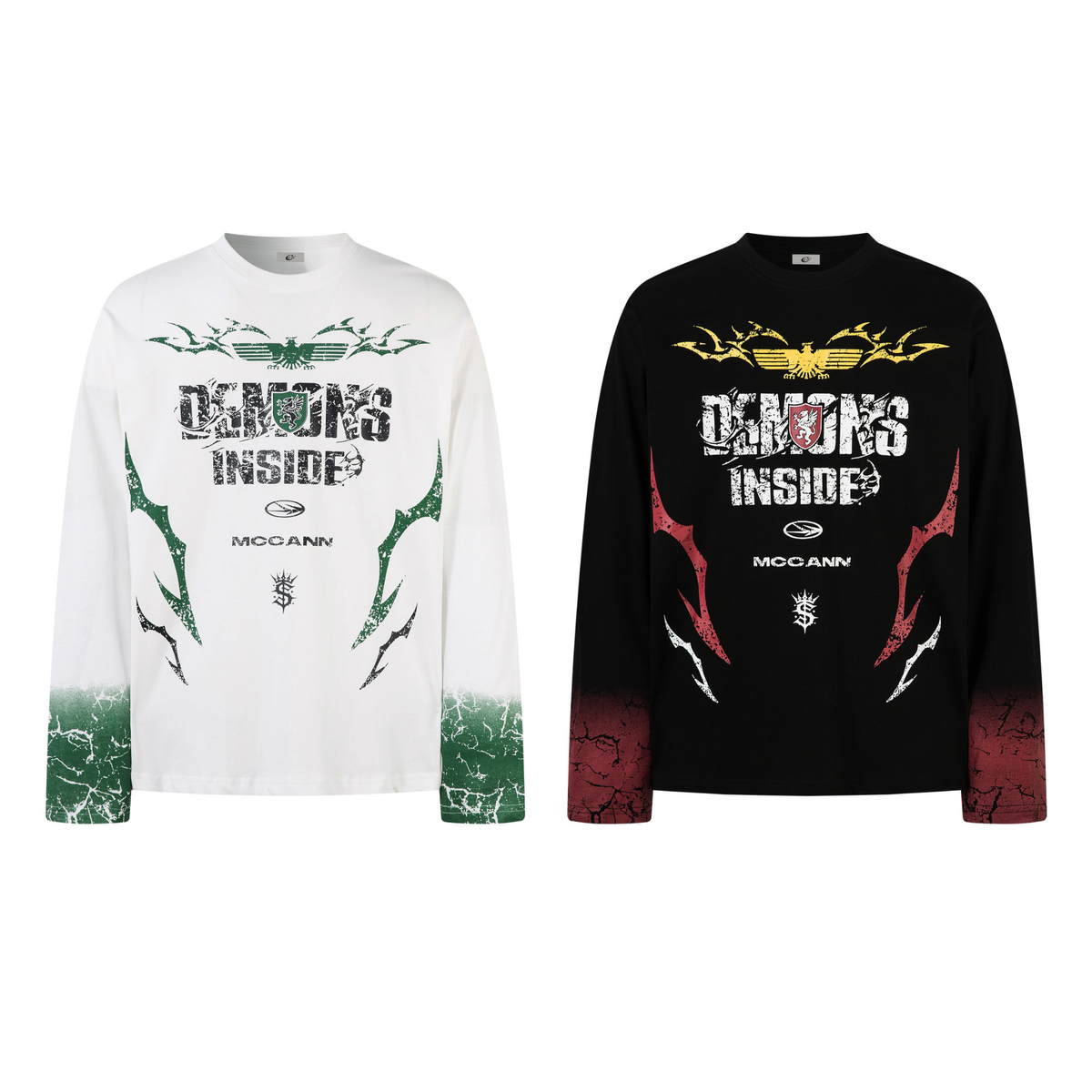 Camiseta de manga larga con gráfico degradado "Demons Inside" de Madxmarx