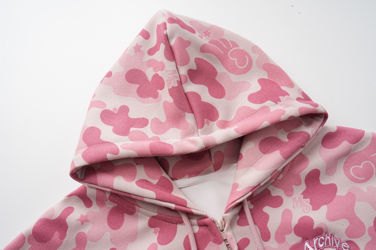 Madxmarx Camo Graphic Zip-Up Hoodie