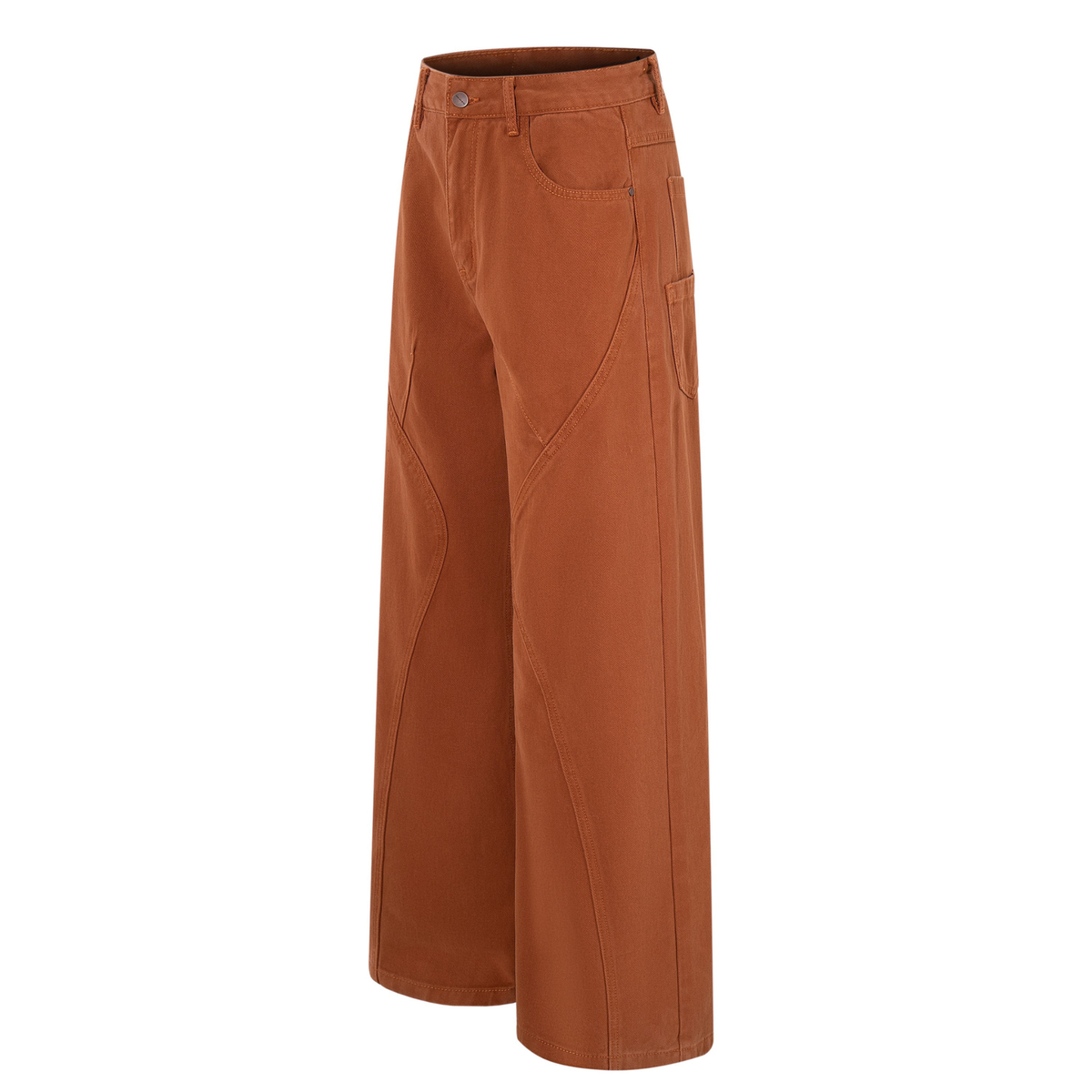 Calça Jeans Wide-Leg com Recortes Curvos Madxmarx
