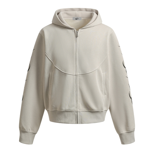 Madxmarx Tribal Curve Zip Hoodie - S / Apricot