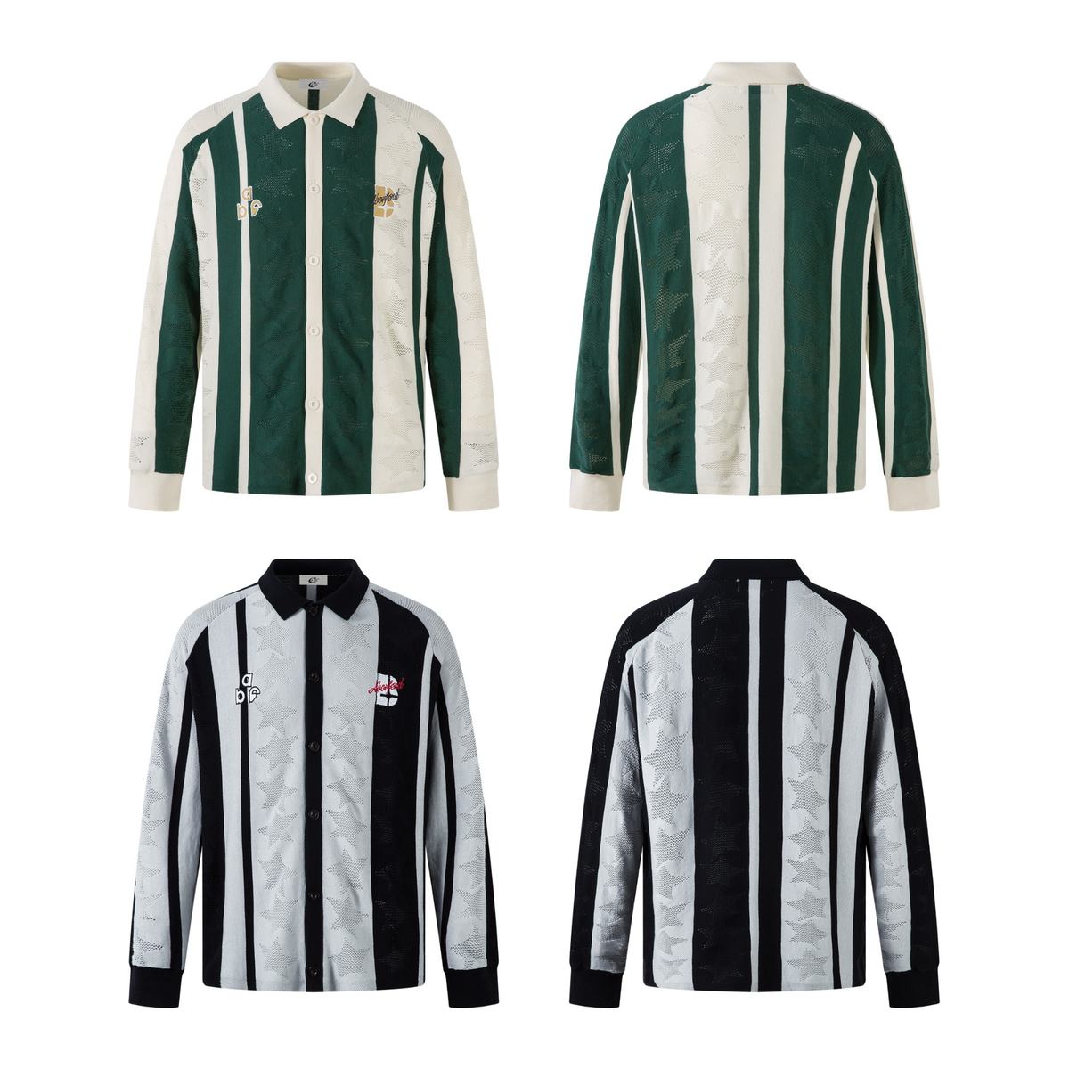 Madxmarx Retro Striped Knit Polo Shirt