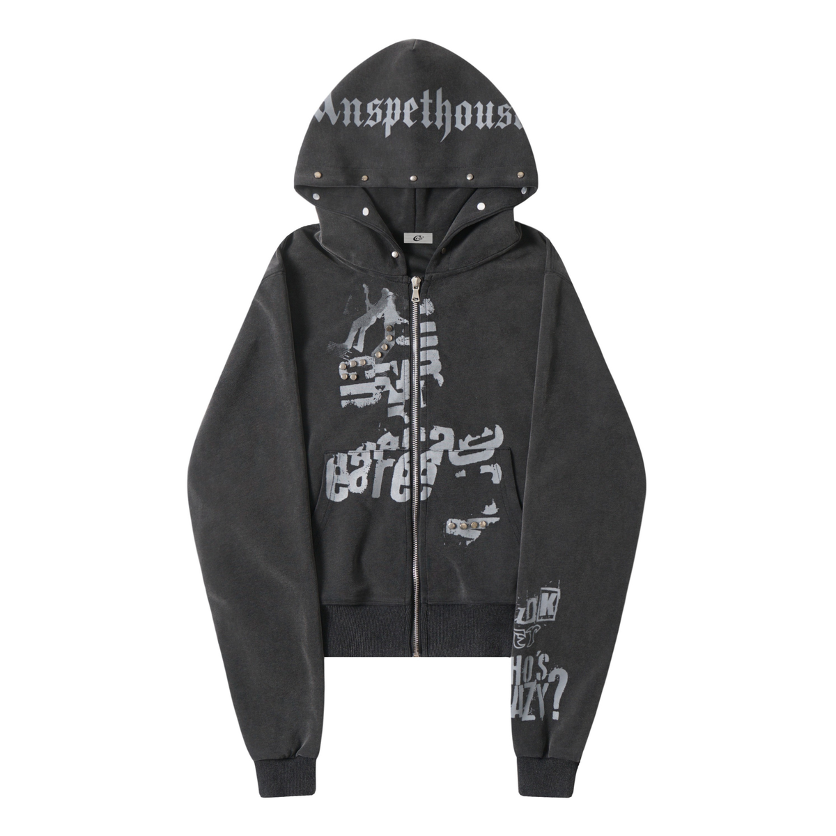 Madxmarx Punk Washed Zip Hoodie