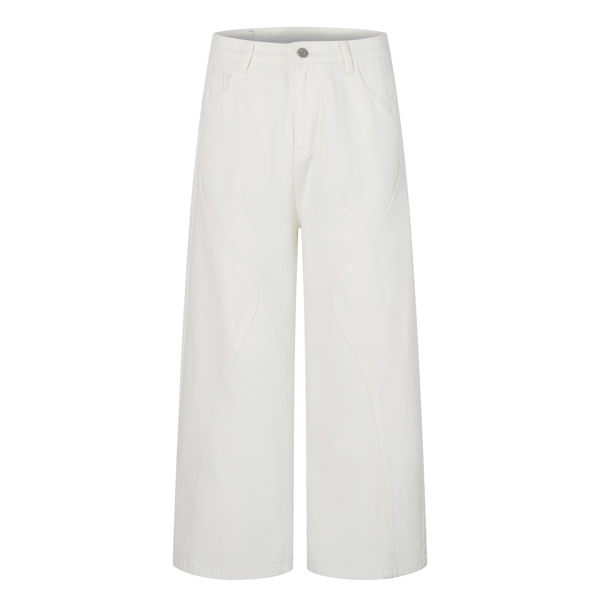 Jeans Wide-Leg Branco Clean-Edge Madxmarx