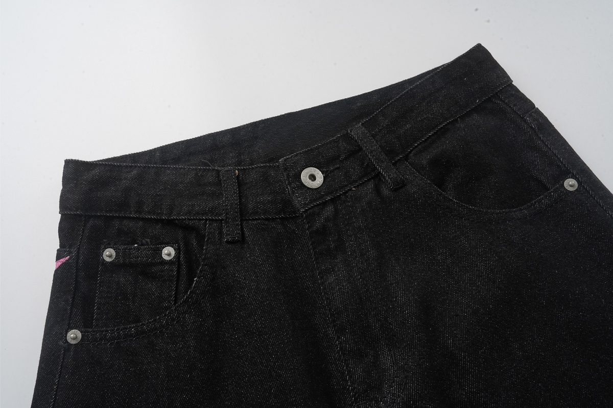 Jeans de pierna ancha con gráfico de bolsillo cruzado Madxmarx