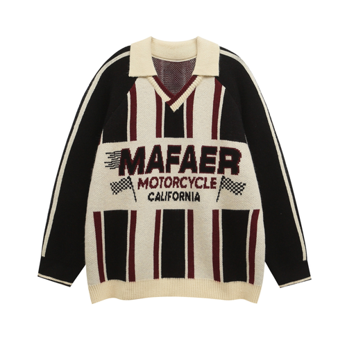 Madxmarx Motorcycle Knit Sweater - M / Beige