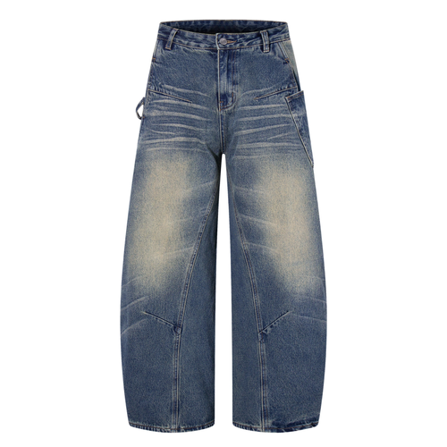 Madxmarx Vintage Whisker Jeans mit weitem Bein - XXS / Blau