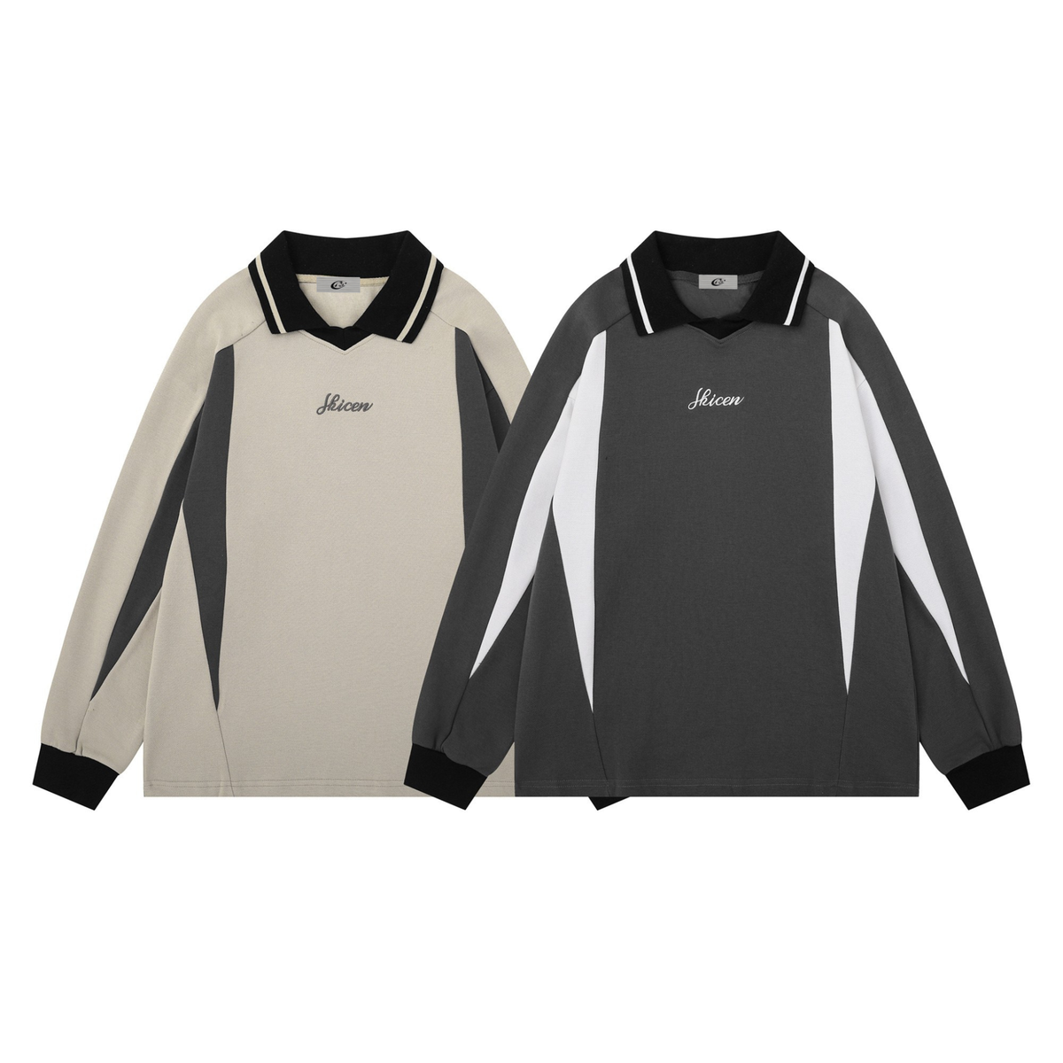 Madxmarx Contrast Panel Polo Sweatshirt