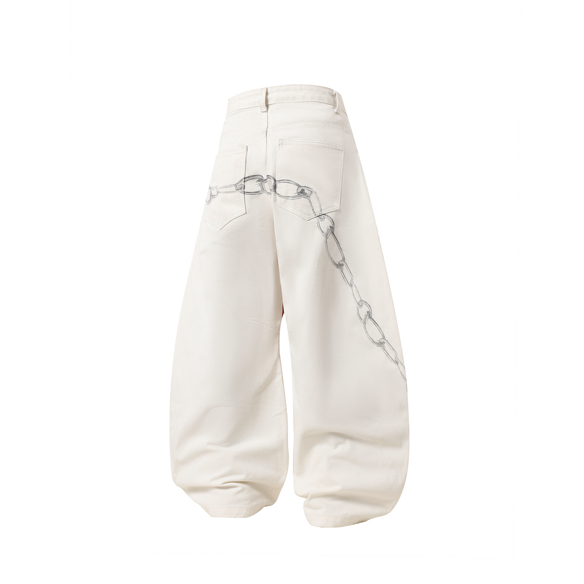 Jean droit à motif chaîne Madxmarx