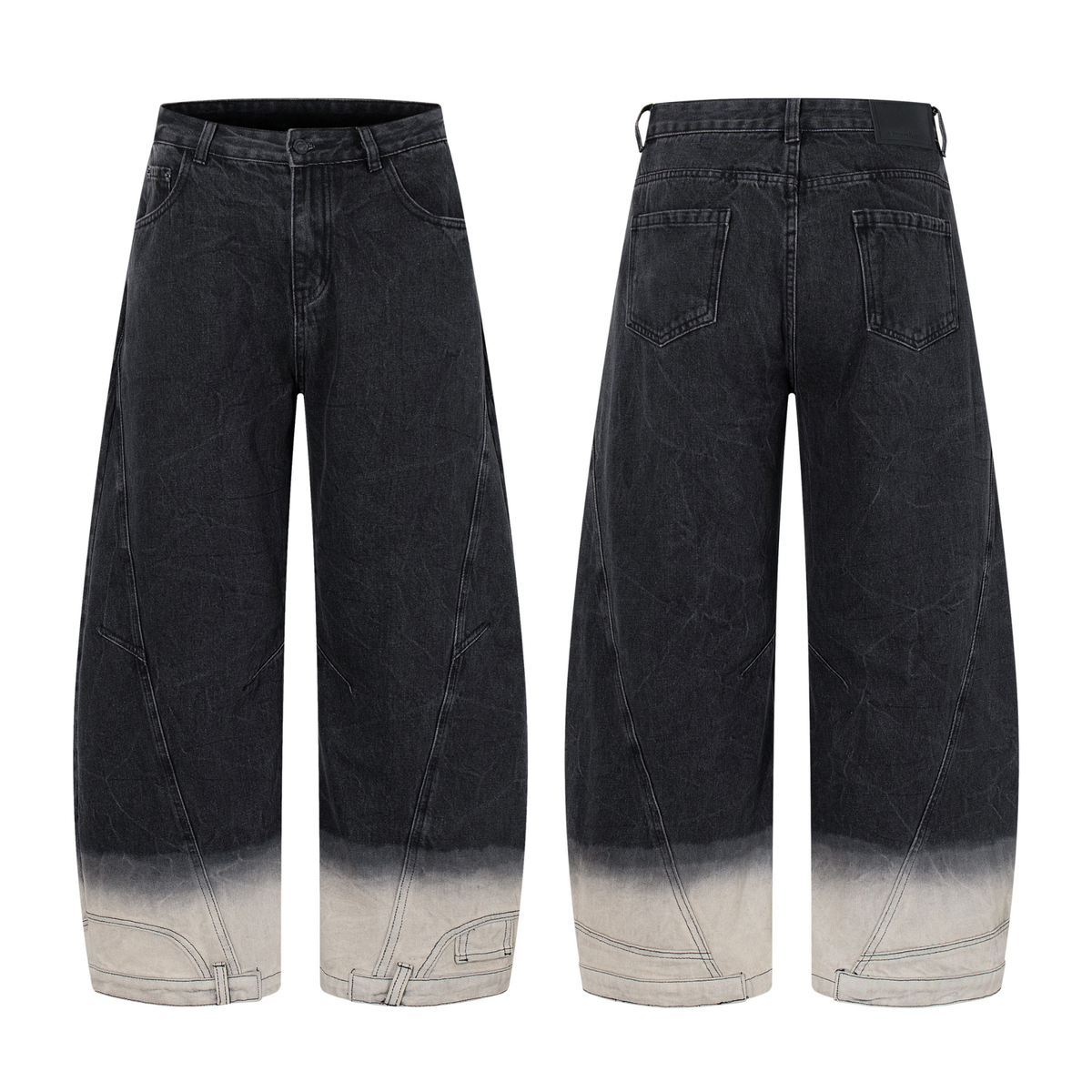 Madxmarx Gradient Washed Wide-Leg Jeans