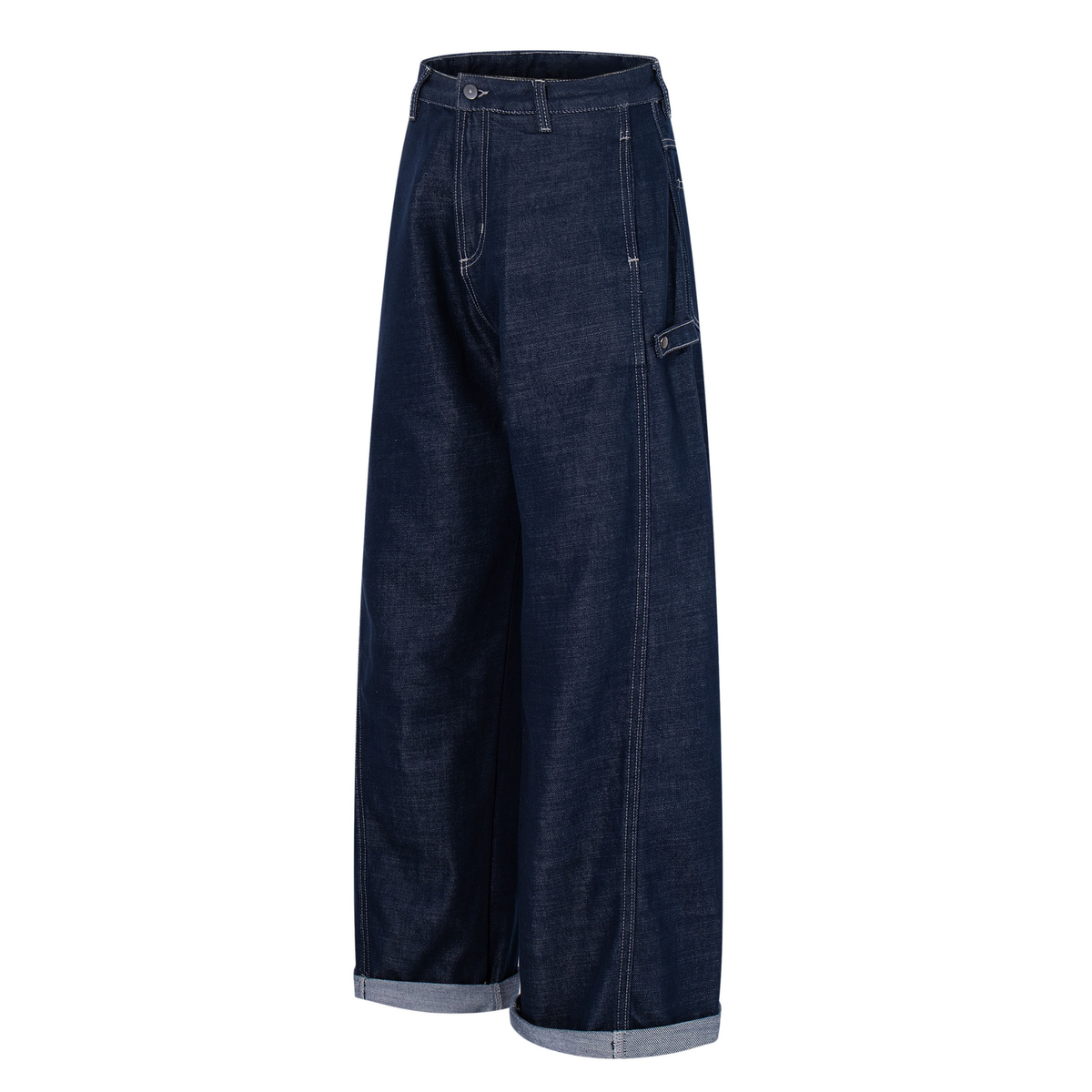 Madxmarx Utility Cuffed Wide-Leg Denim