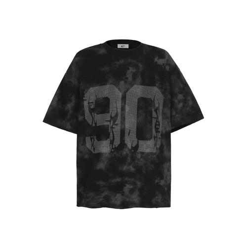 T-shirt graphique à motif marbré Madxmarx Number - S / Noir
