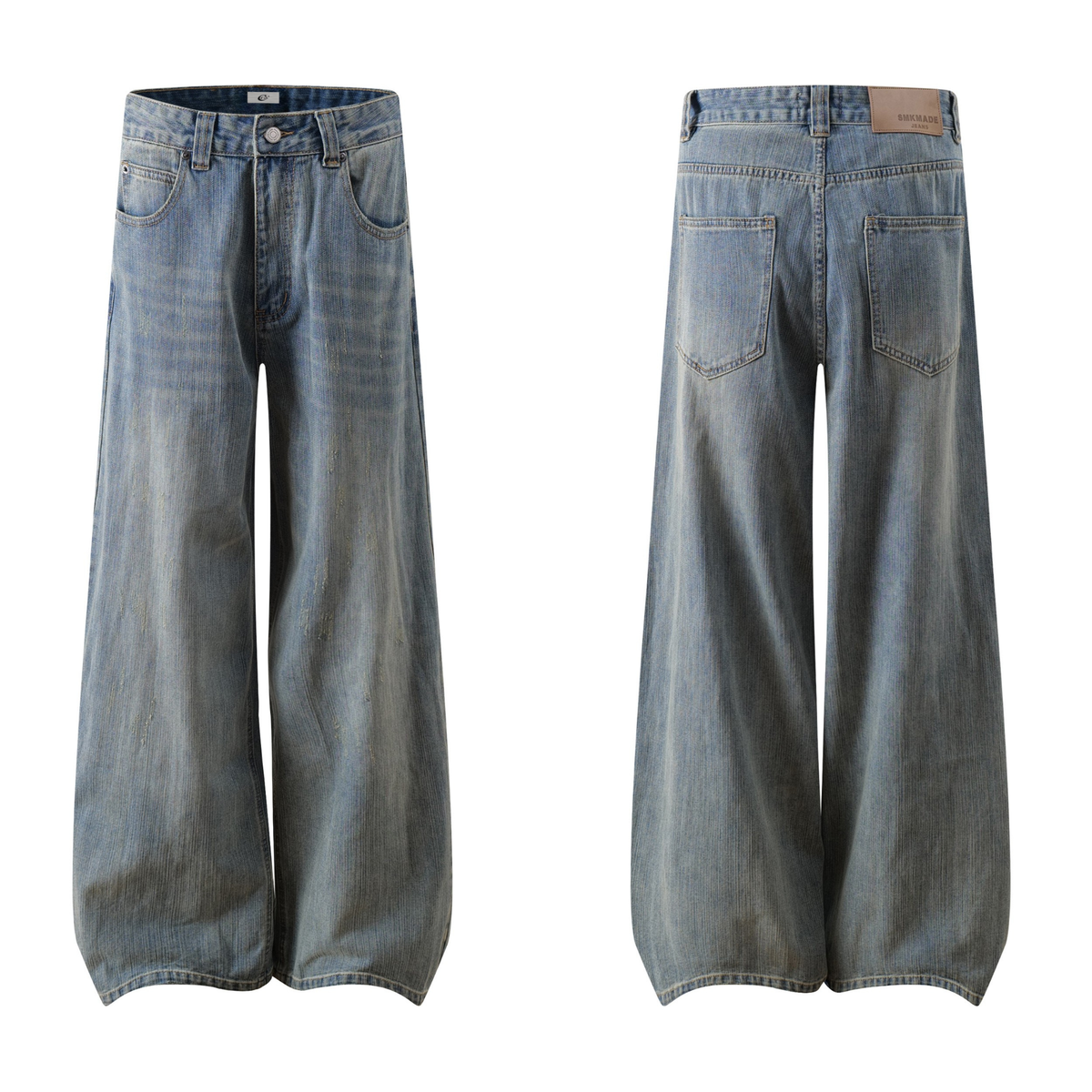 Madxmarx Vintage Washed Balloon Wide-Leg Jeans