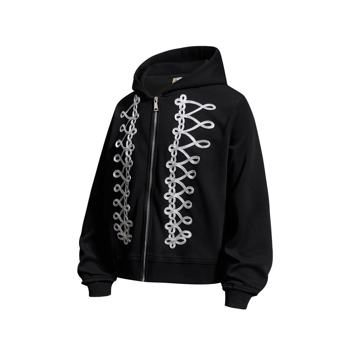 Madxmarx Braided Detail Zip-Up Hoodie