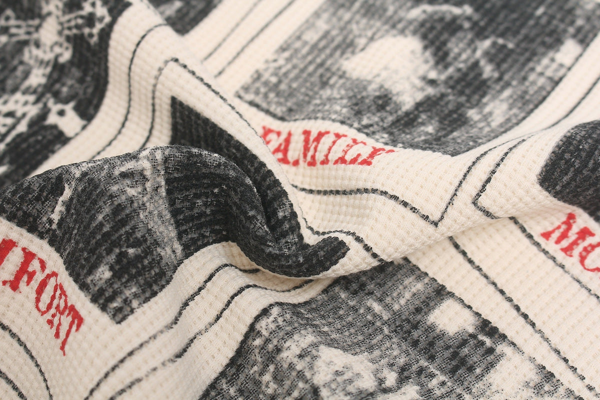 Madxmarx Camo Sleeve Graphic Waffle Long Sleeve