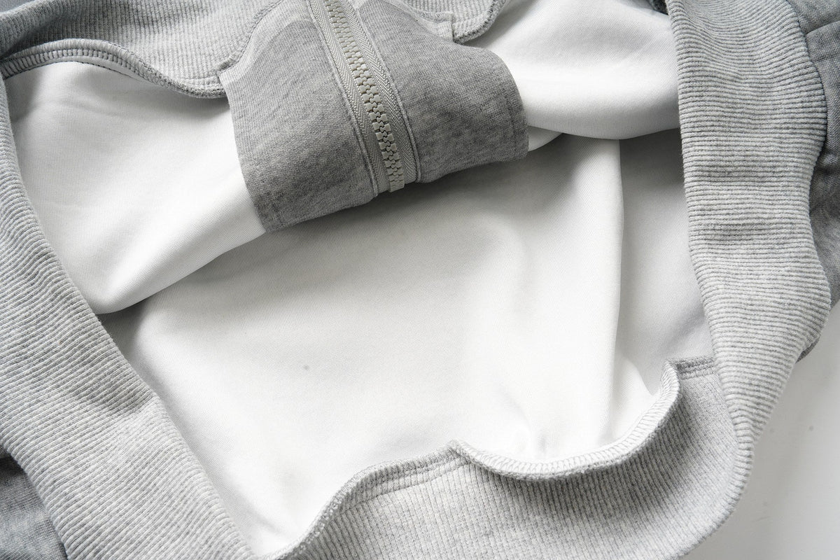 Madxmarx Striped Portrait Zip-Up Hoodie