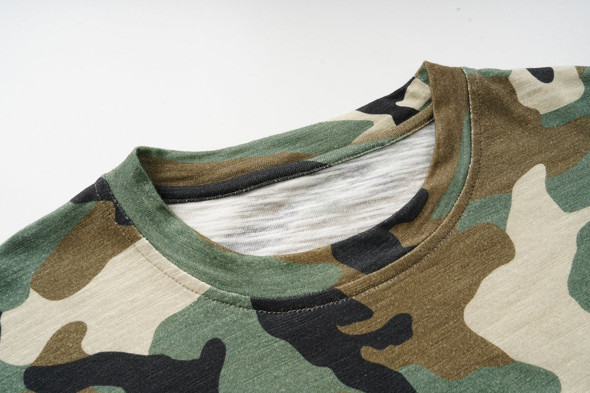 Madxmarx Layered Camo Graphic Long Sleeve Tee