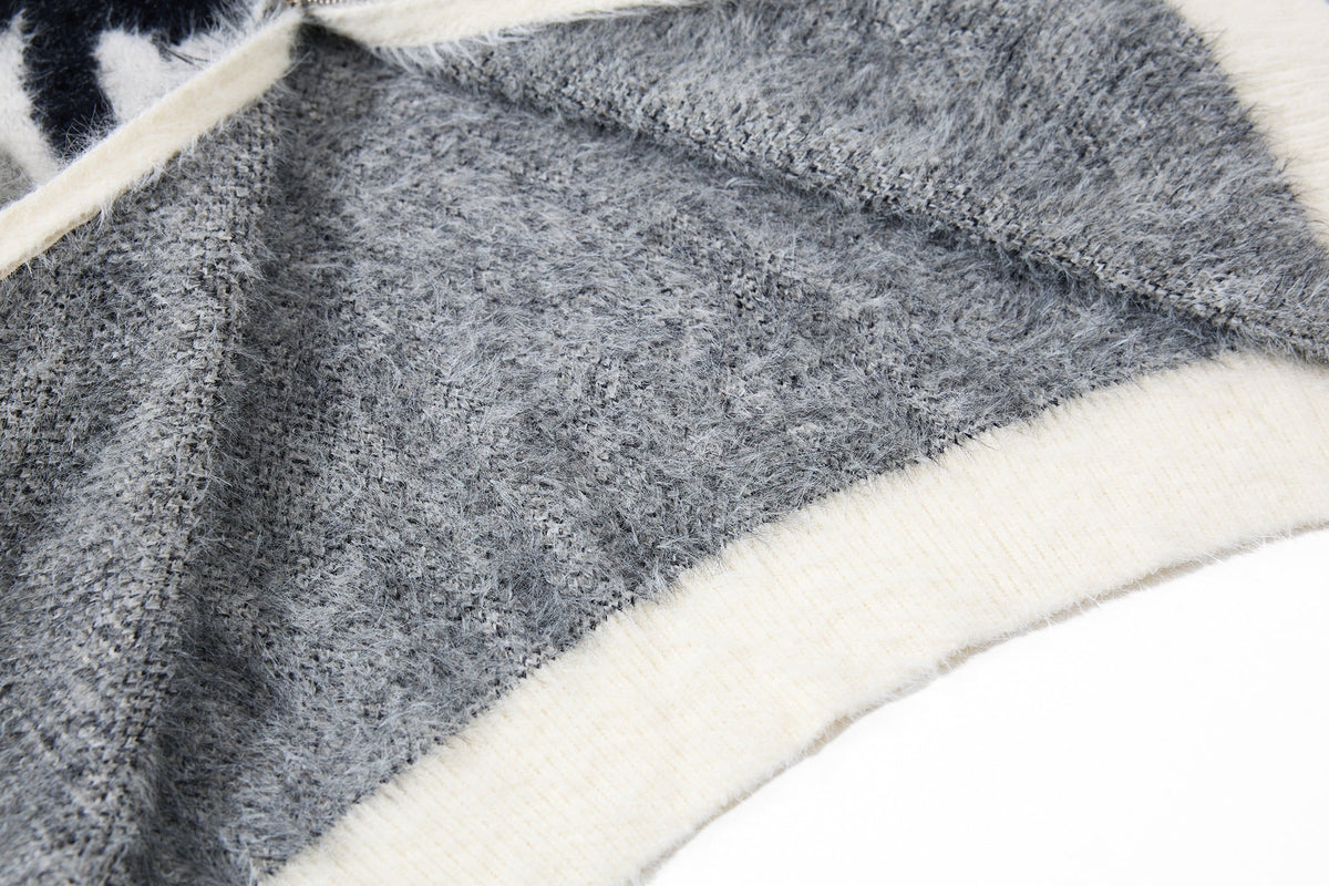 Madxmarx Flame Pattern Fleece Zip Hoodie