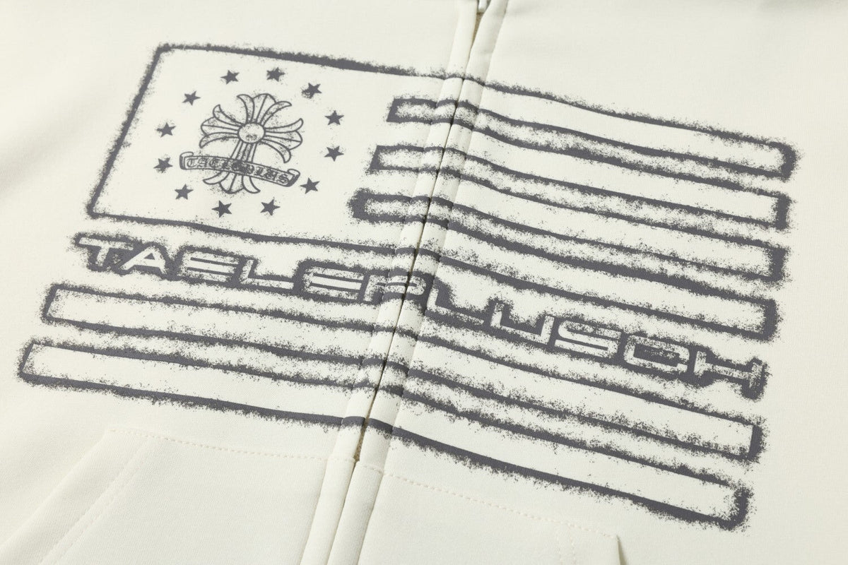 Madxmarx Vintage Flag Zip Hoodie