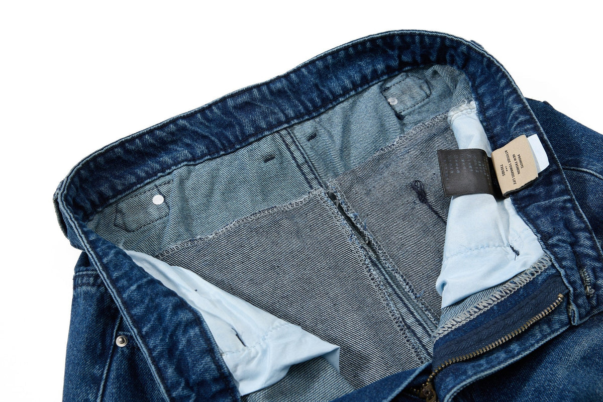 Madxmarx Distressed Wide-Leg Denim Jeans