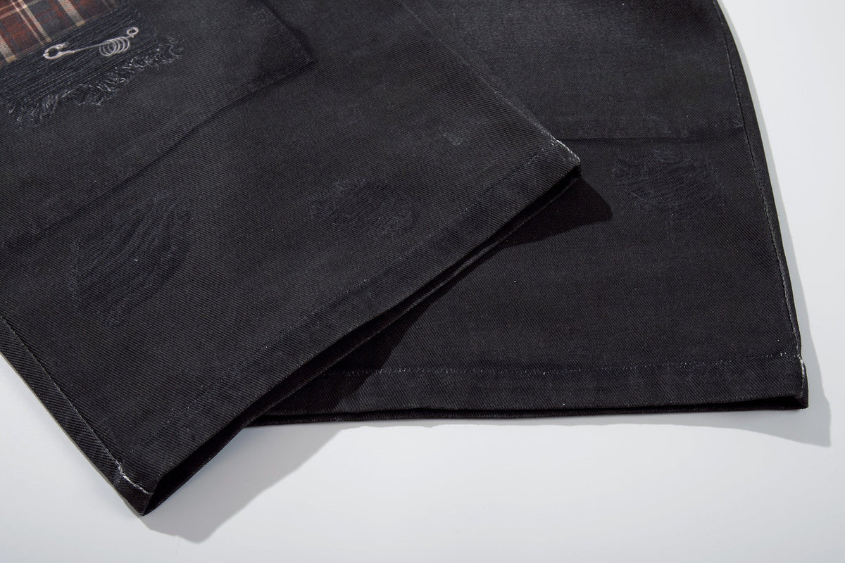 Madxmarx „Layered Distress Patch Denim Pants“
