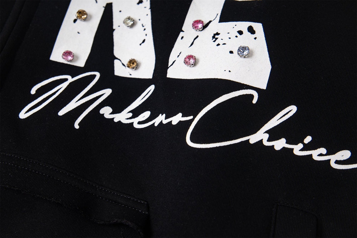 Madxmarx “MAKE” Studded Zip Hoodie