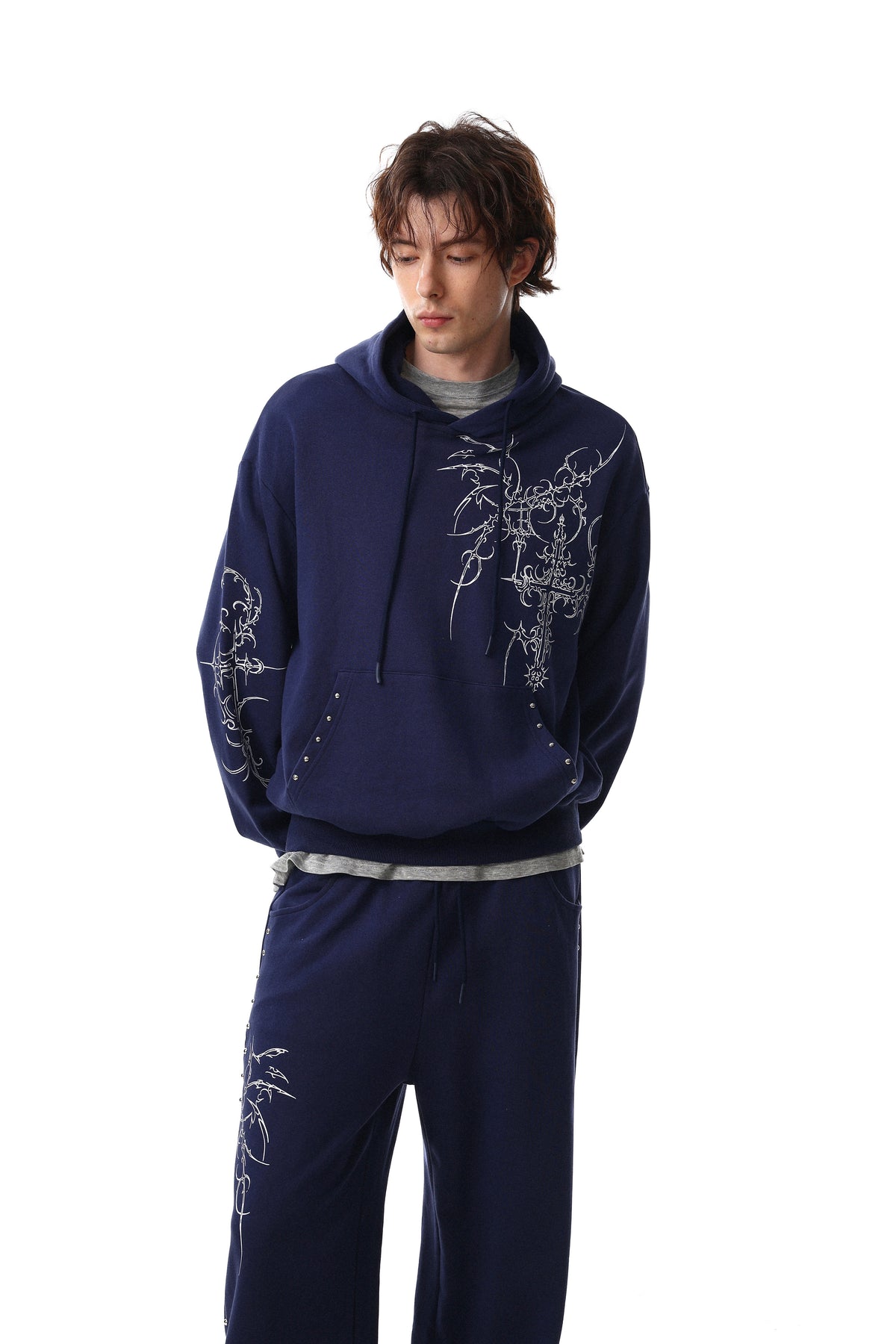 Madxmarx Gothic Cross Graphic Hoodie