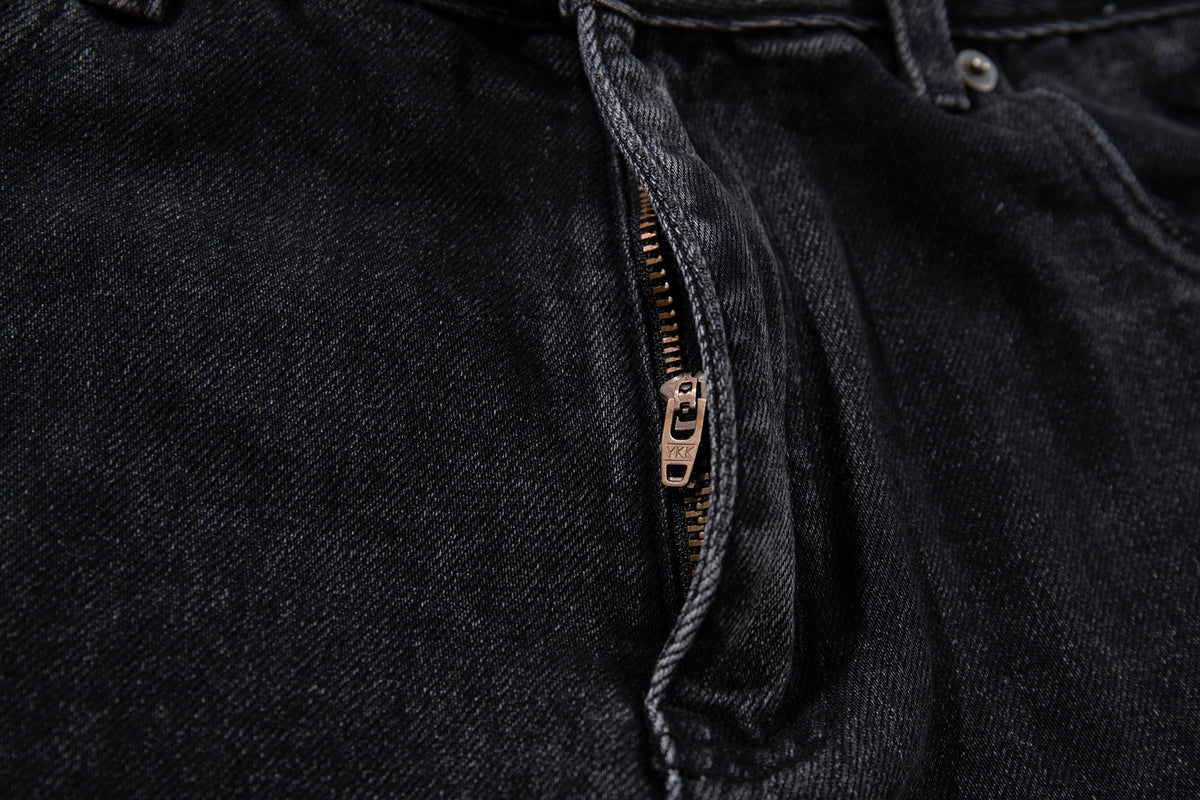 Madxmarx Jeans mit weitem Bein in beschichteter Distress-Optik