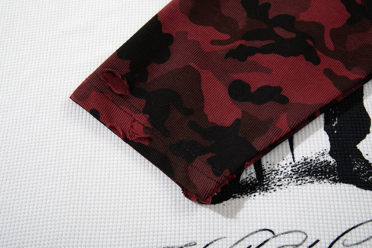 Madxmarx Camo Raglan Graphic Long Sleeve