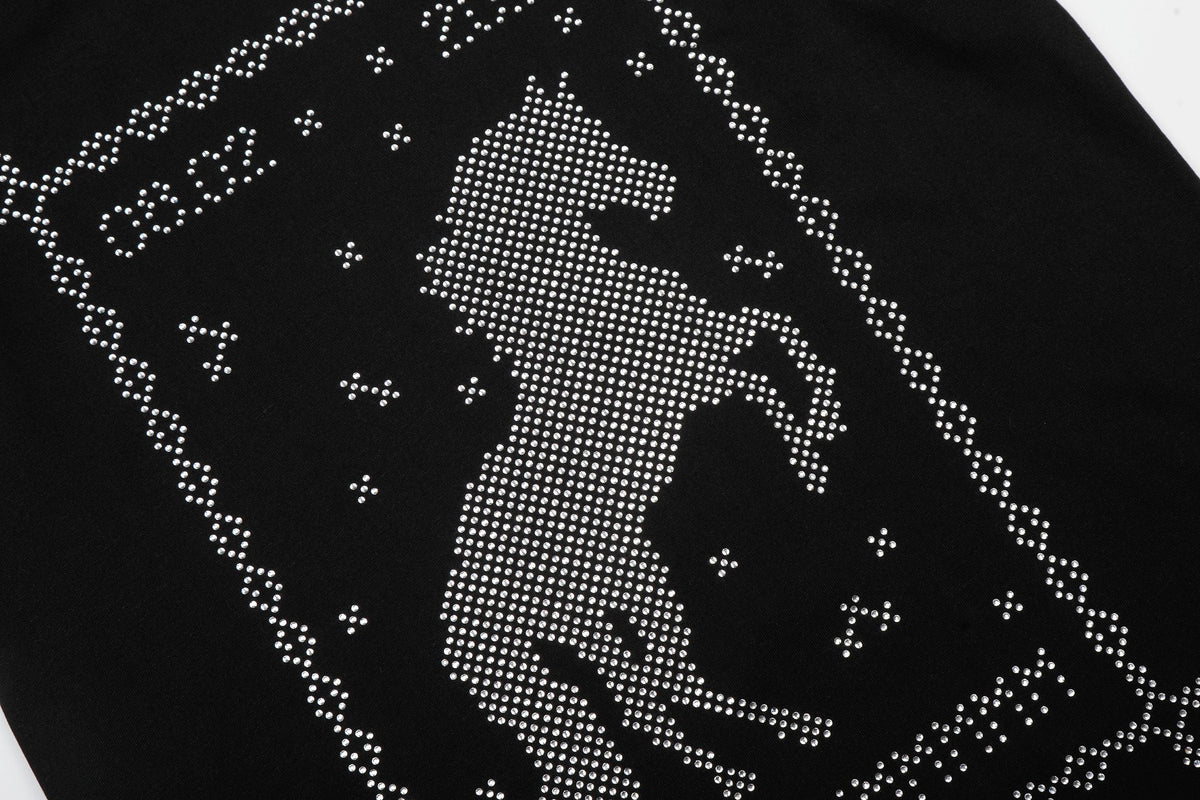 Madxmarx Rhinestone Horse Graphic T-Shirt
