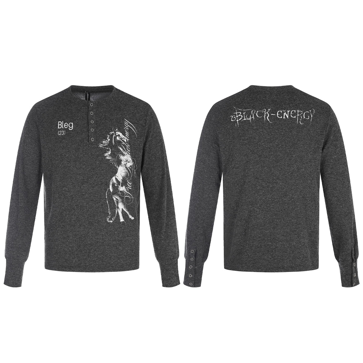 Madxmarx Vintage Horse Graphic Henley Long Sleeve