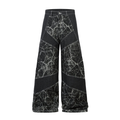 Madxmarx Jeans mit weitem Bein und Riss-Muster - M / Schwarz