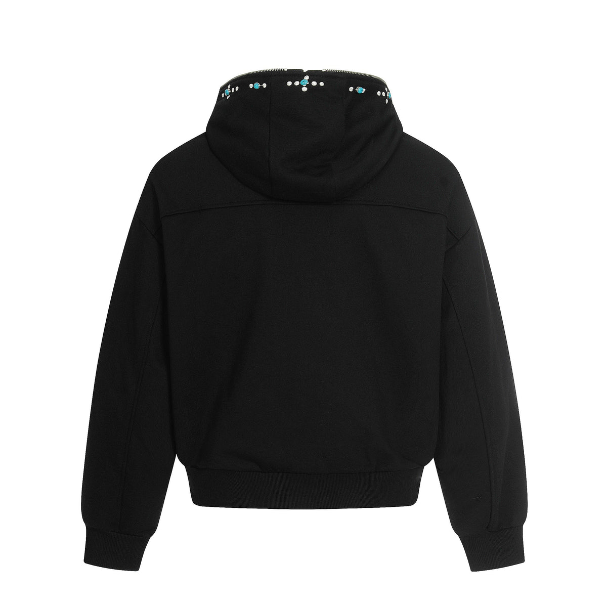 Madxmarx Minimal Dot-Detail Zip Hoodie