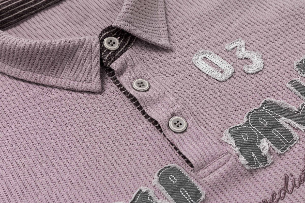 Madxmarx Layered Waffle Polo Tee