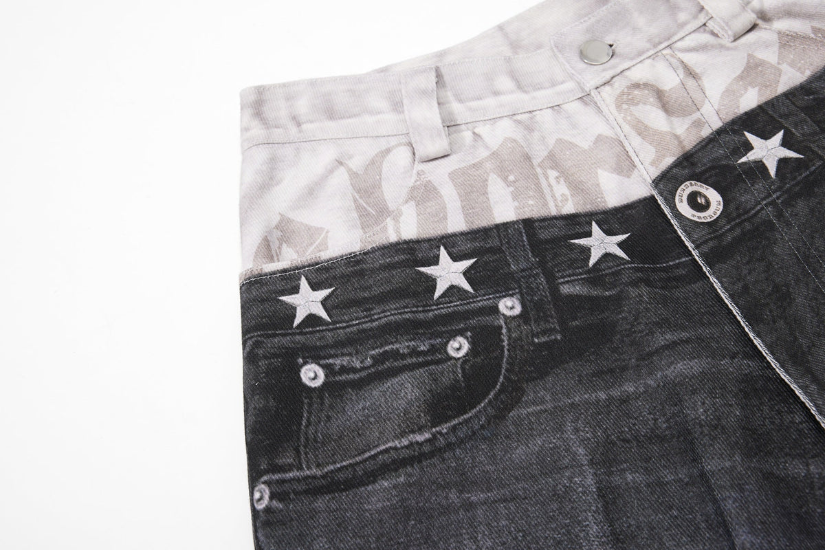 Madxmarx Layered Distressed Balloon Jeans